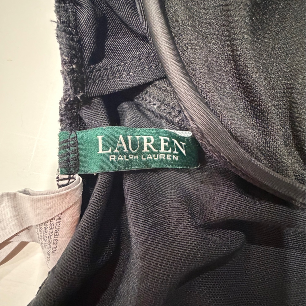 Ralph Lauren Black Ruffled V-Neck One-Piece Swimsuit. Gently worn. - Picture 4 of 6
